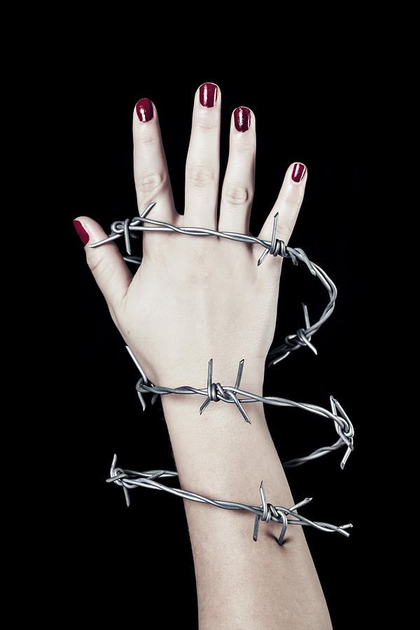 Hand Photograph - Barbed Wire by Joana Kruse