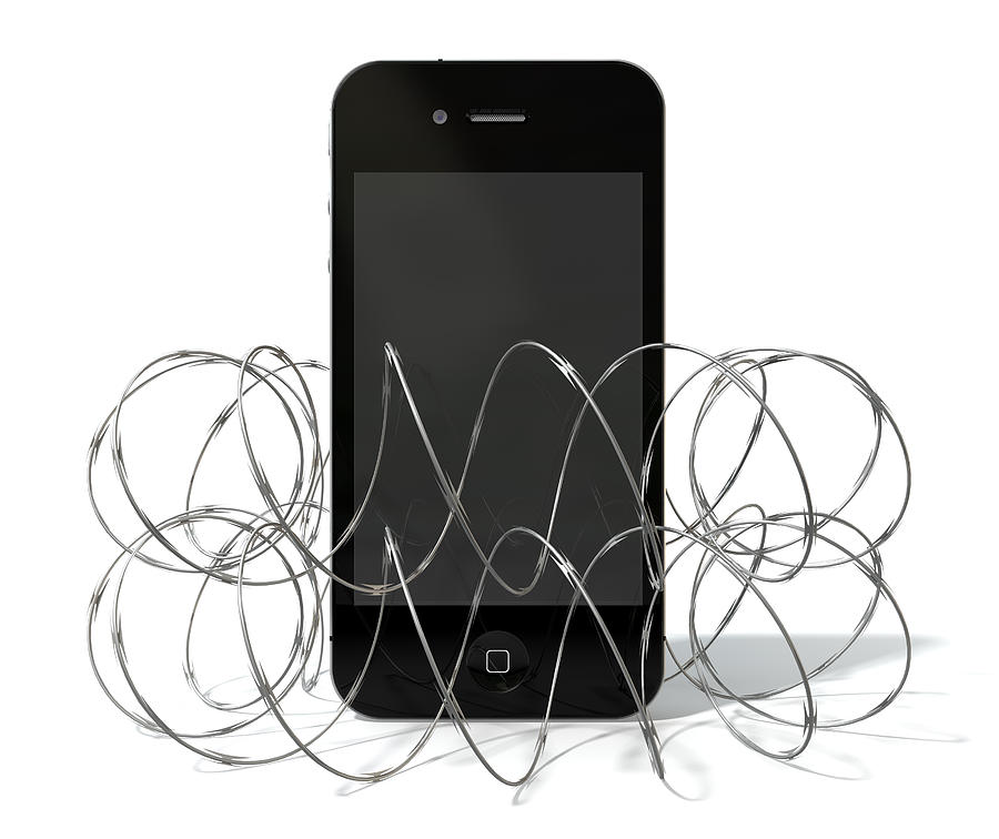 Phone Digital Art - Barbed Wire Protected Smartphone by Allan Swart
