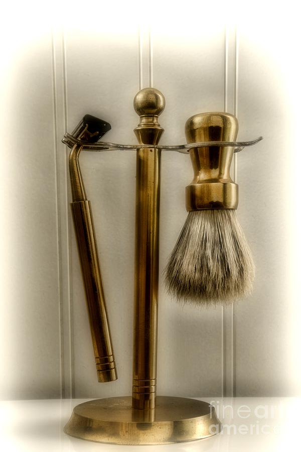 Barber Razor and Shaving Brush Photograph by Paul Ward