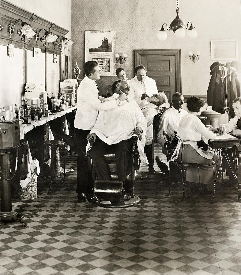 Barber Shop, 1920 Photograph by Granger