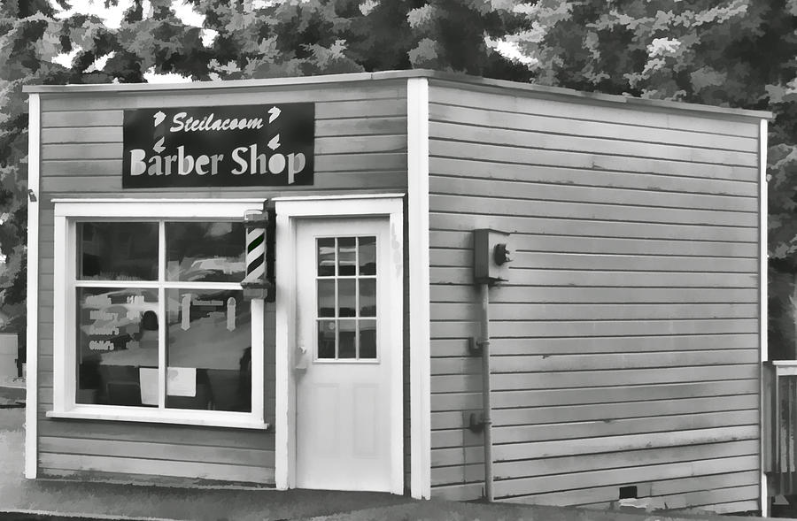 Black And White Photograph - Barber Shop by Ron Roberts