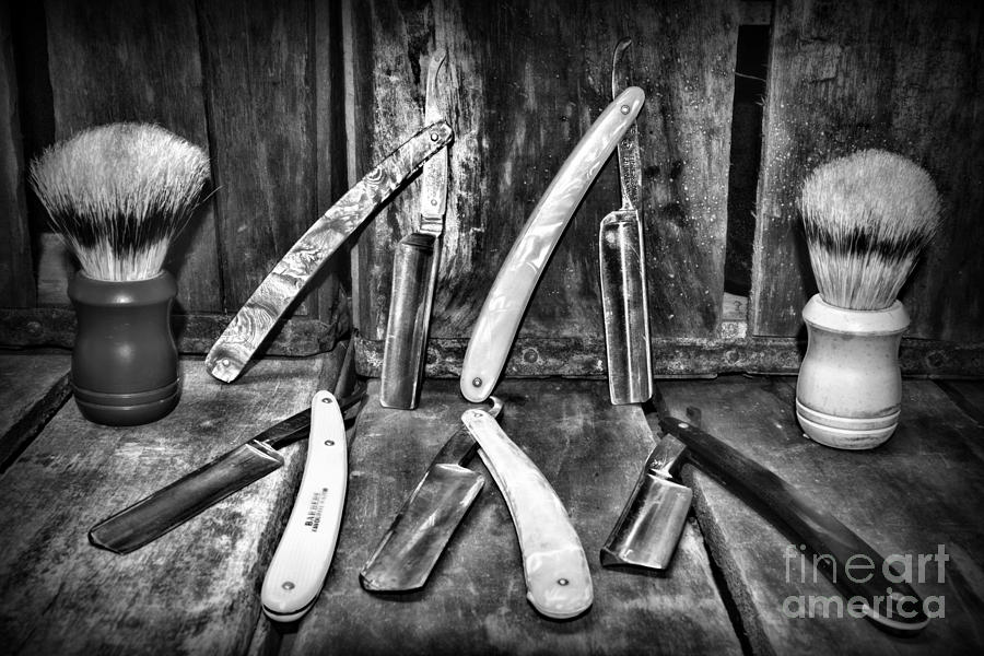 Barber - The Straight Edge in Black and White Photograph by Paul Ward