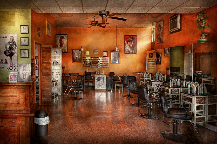 Barber - Union NJ - The modern salon  Photograph by Mike Savad