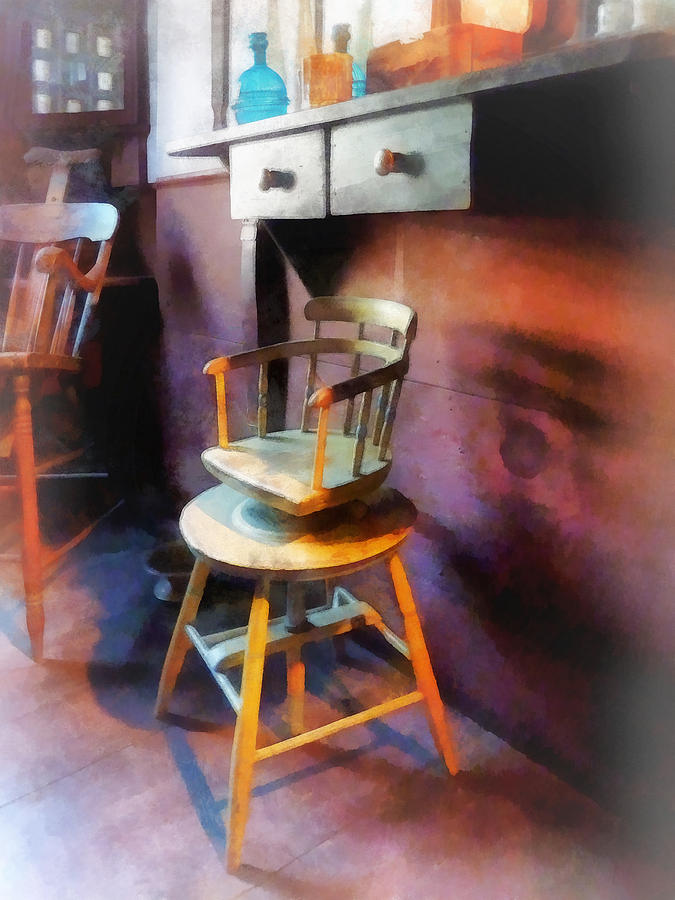 Barber - Vintage Childs Barber Chair Photograph by Susan Savad