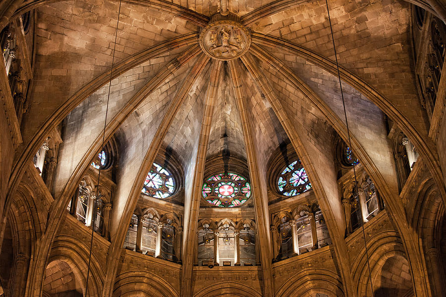 Barcelona Cathedral Ribbed Vault of the Apse Photograph by Artur Bogacki