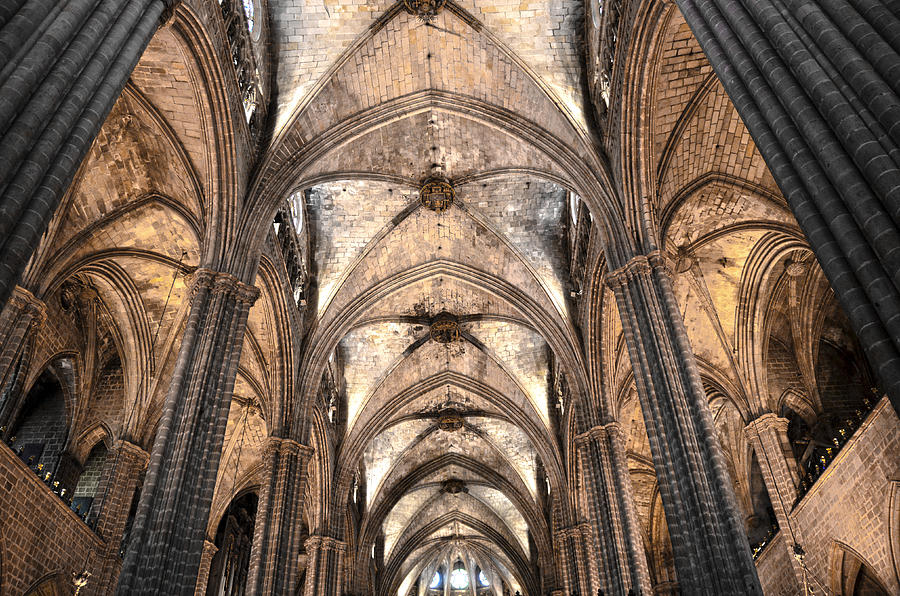 Barcelona Photograph - Barcelona Cathedral vaults by RicardMN Photography