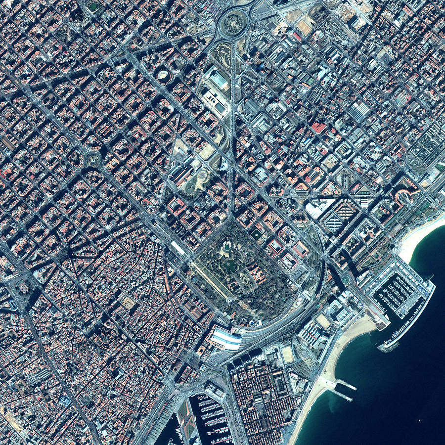 Barcelona Photograph by Space Imaging Europe/science Photo Library ...