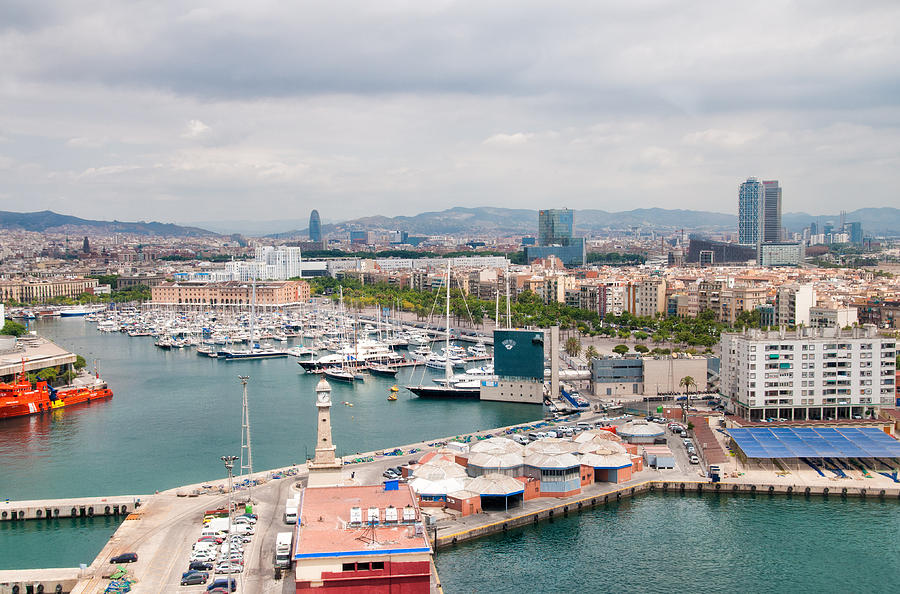 Barcelona Spain harbor and city Photograph by Matthias Hauser