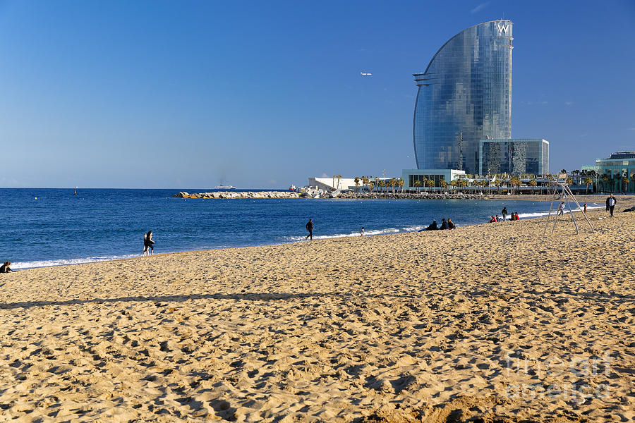 Barcelona Photograph - Barceloneta Beach Scenic by George Oze