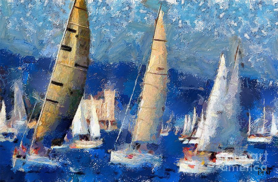 Barcolana 2013 Painting by Dragica  Micki Fortuna
