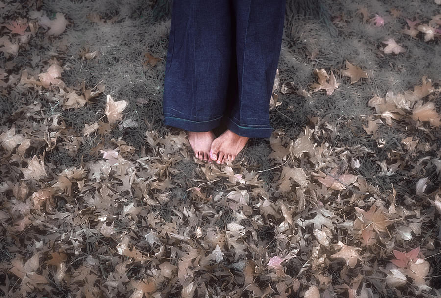 Barefoot In Autumn Photograph