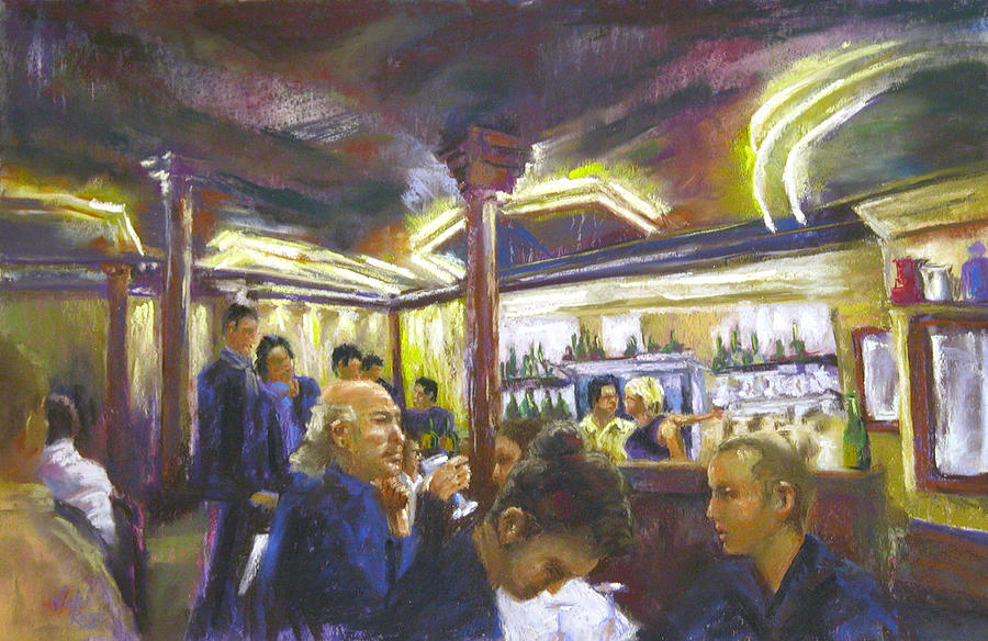 Barflies Painting by Vicki Ross