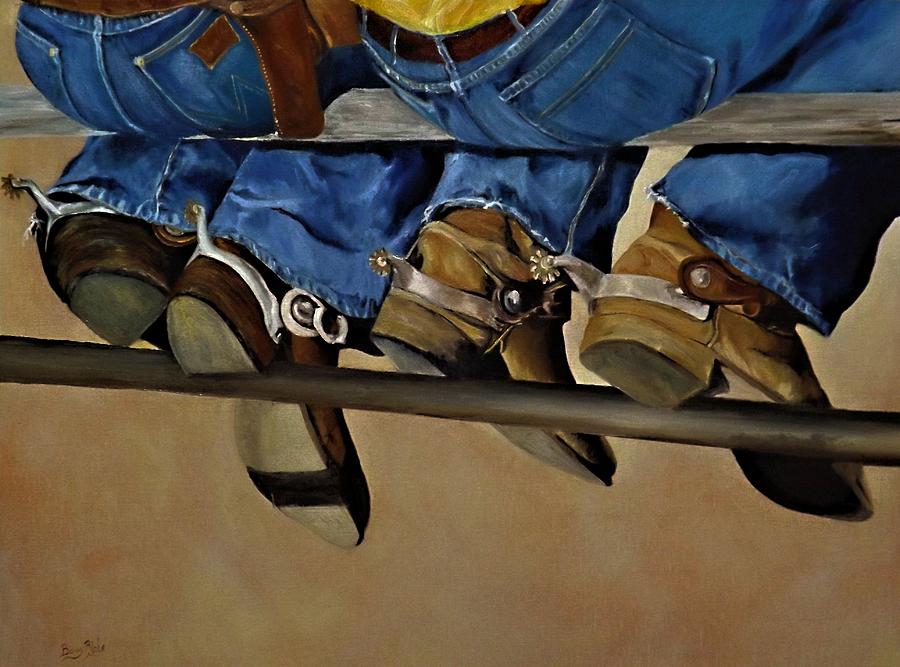 Barfly Boots Painting by Barry BLAKE