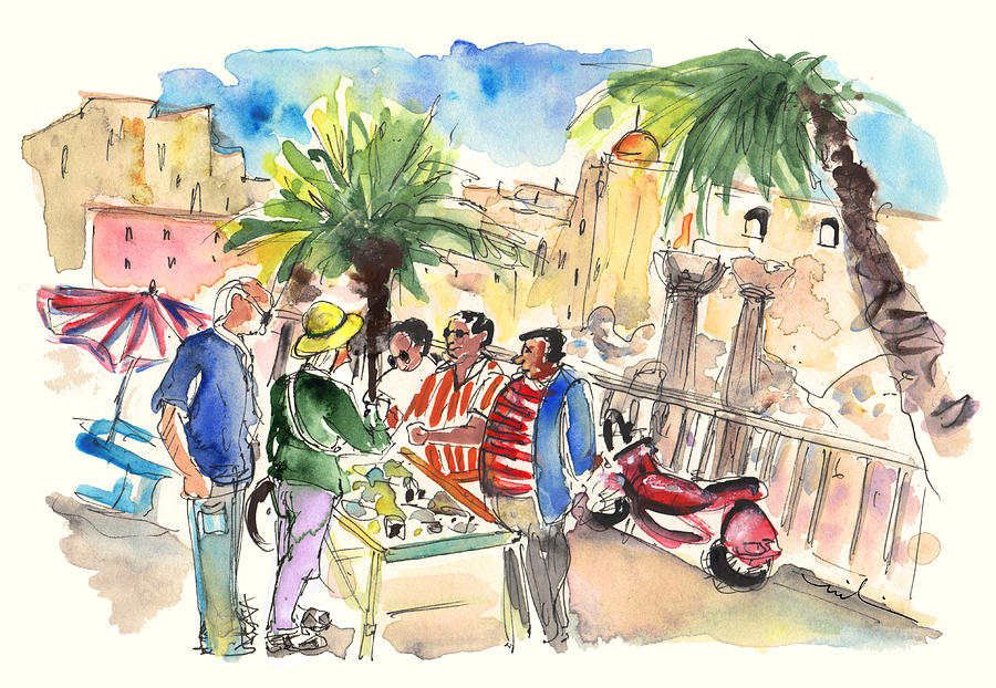 Bargaining Tourists in Siracusa Painting by Miki De Goodaboom