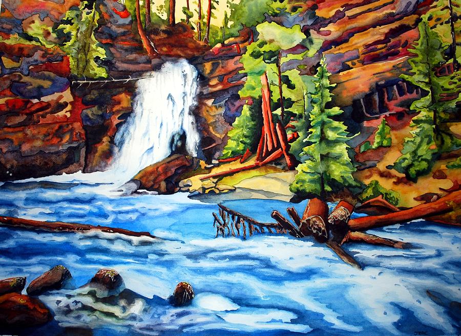 Baring Falls Painting by Gerald Carpenter