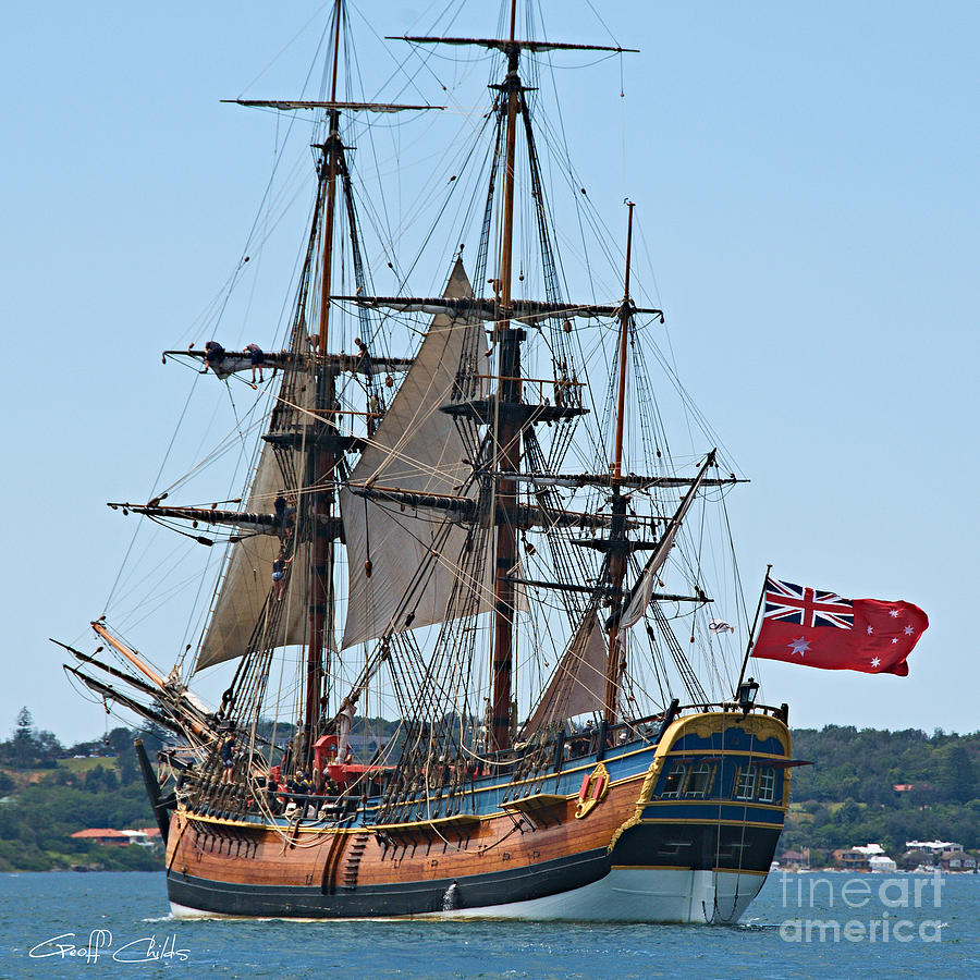 Bark Endeavour- at the RAN Centenary Celebrations 2013. Photograph by Geoff Childs