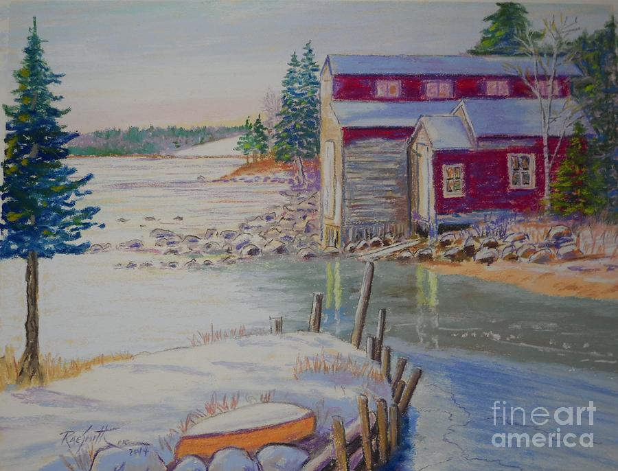 Barkhouse Boat Sheds  Pastel by Rae  Smith PSC