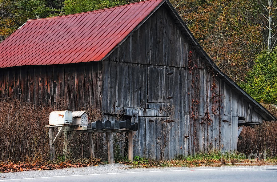 Barn and Mailboxes in West Virginia Photograph by Kathleen K Parker