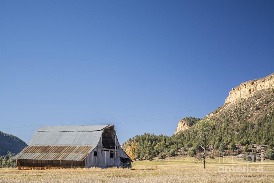 Barn and Mesa Photograph by Tim Mulina