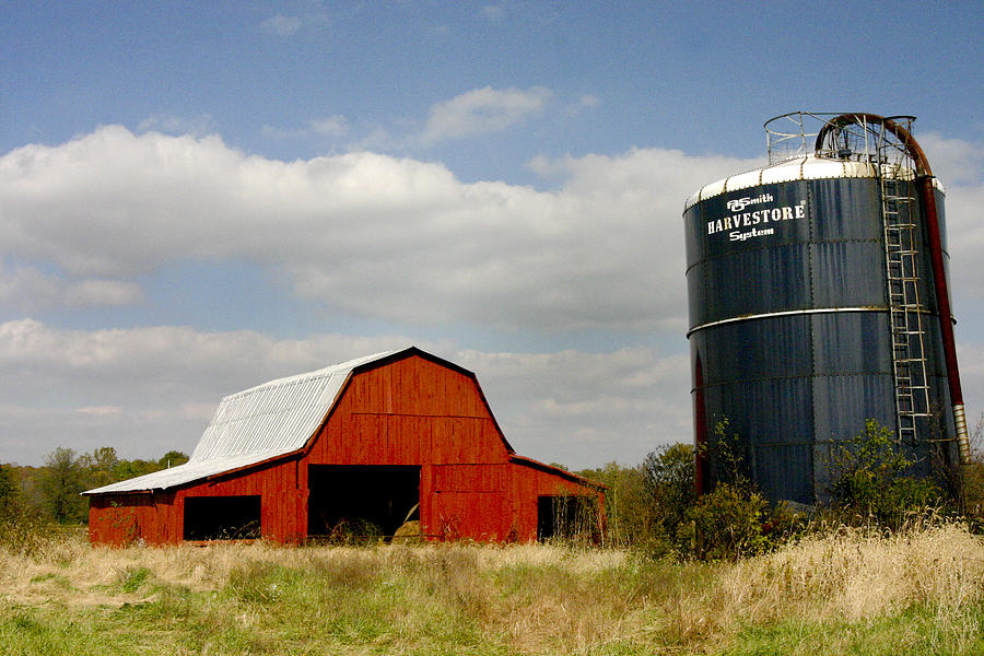 Barn and Silo Photograph by Robert Camp
