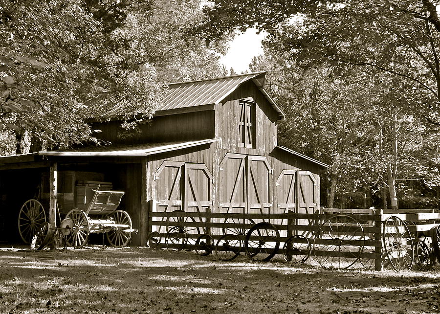 Barn and Stage Coach Photograph by Jean Wright