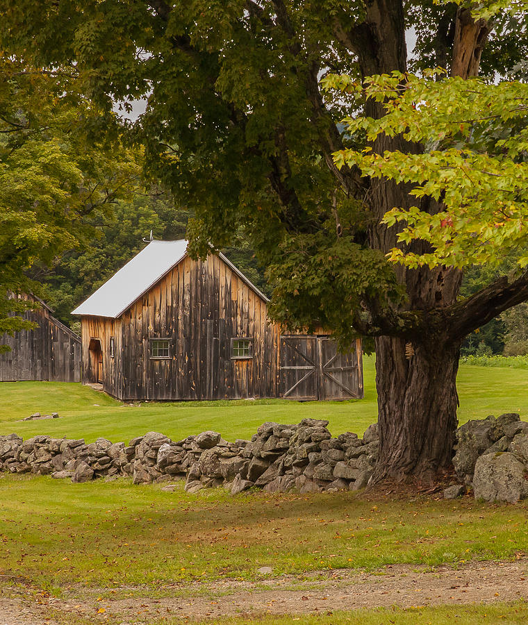 Barn and Stone Wall Photograph by Vance Bell
