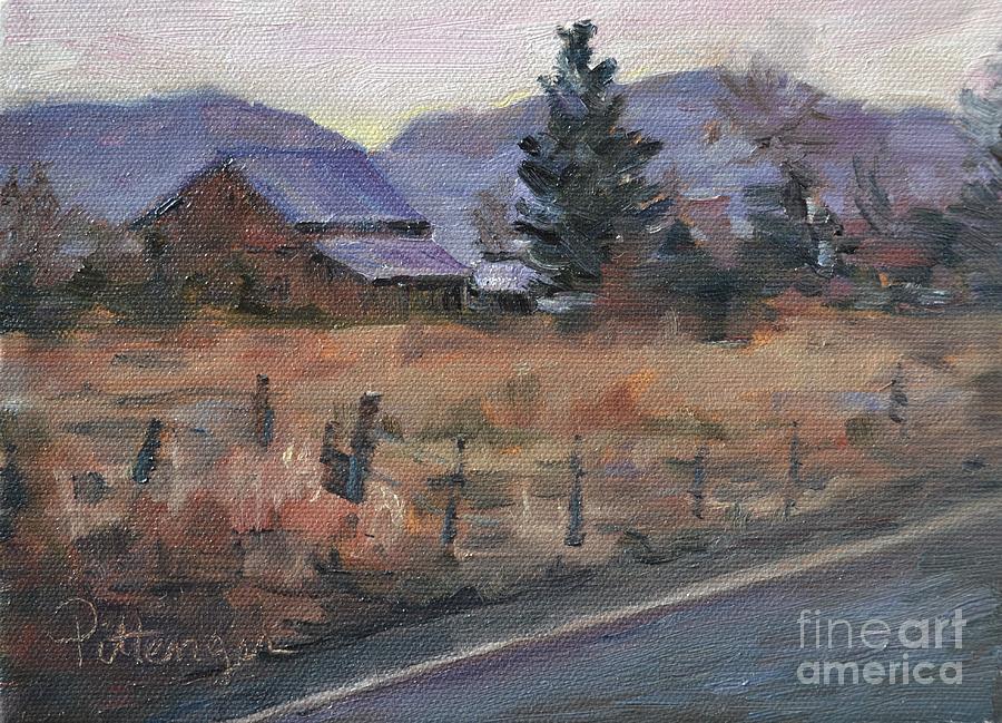 Mountain Painting - Barn at Dawn by Lori Pittenger