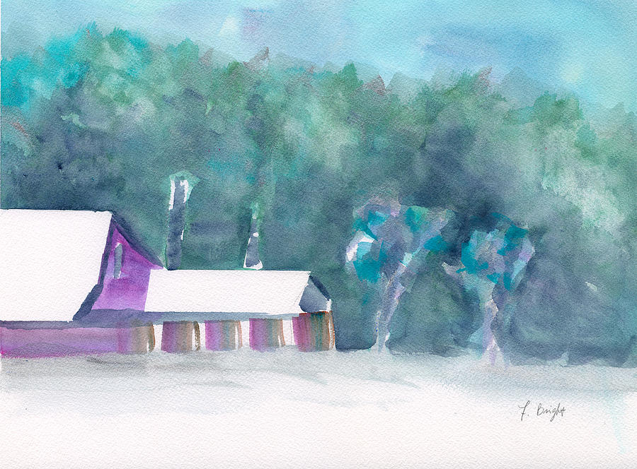 Barn At Lake Saranac Painting by Frank Bright