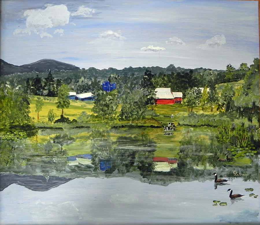 Barn at Little Elk Lake Painting by Christine Lathrop