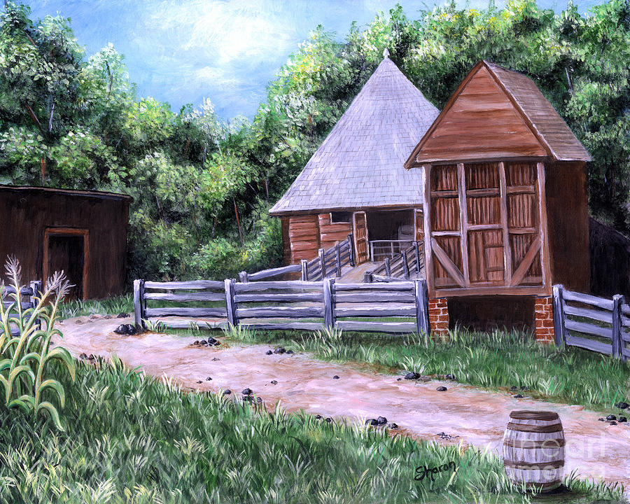 Barn at Mount Vernon Painting by Sharon Molinaro