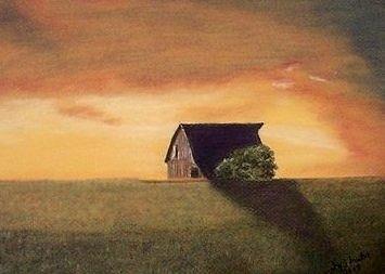 Barn at Sunset Painting by Jay Johnston
