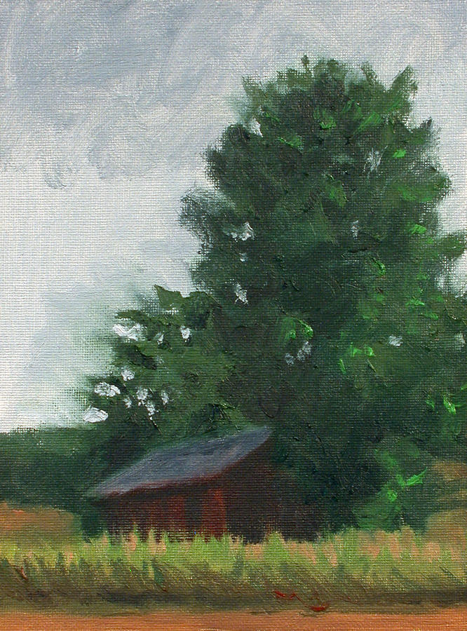 Tree Painting - Barn at Thoreson Farm by Charles Pompilius