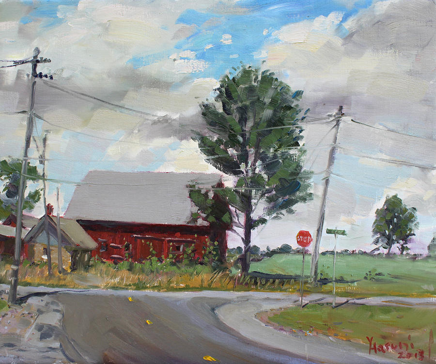 Tree Painting - Barn by Lockport Rd by Ylli Haruni