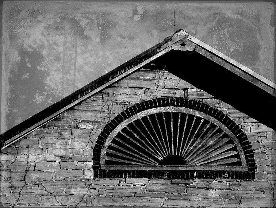 Barn Photograph - Barn Detail - Black and White by Joseph Skompski