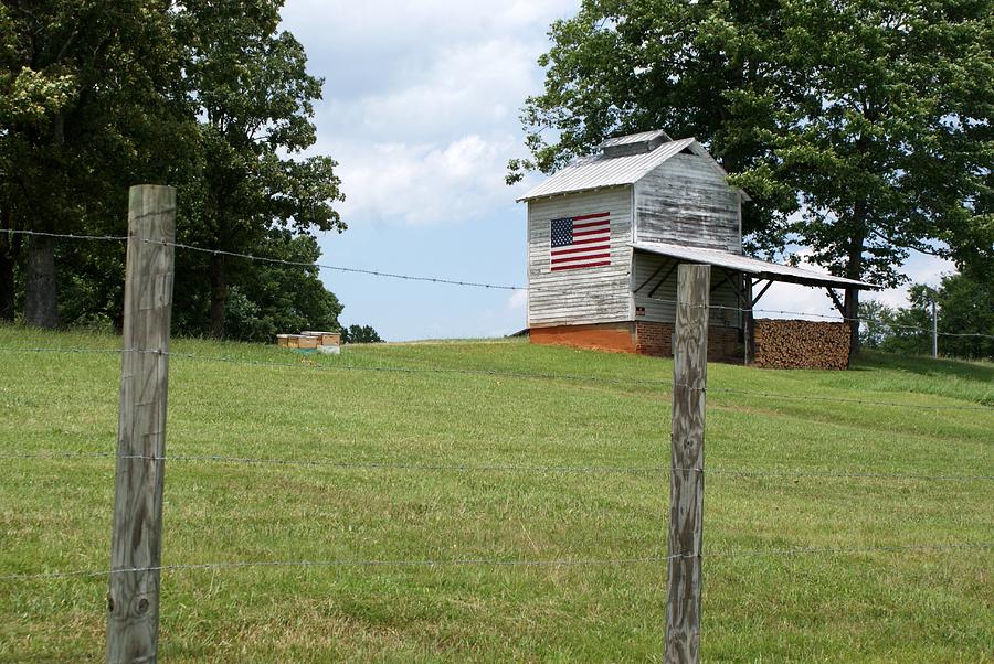 Barn Displays Patriotism Photograph by Bill TALICH