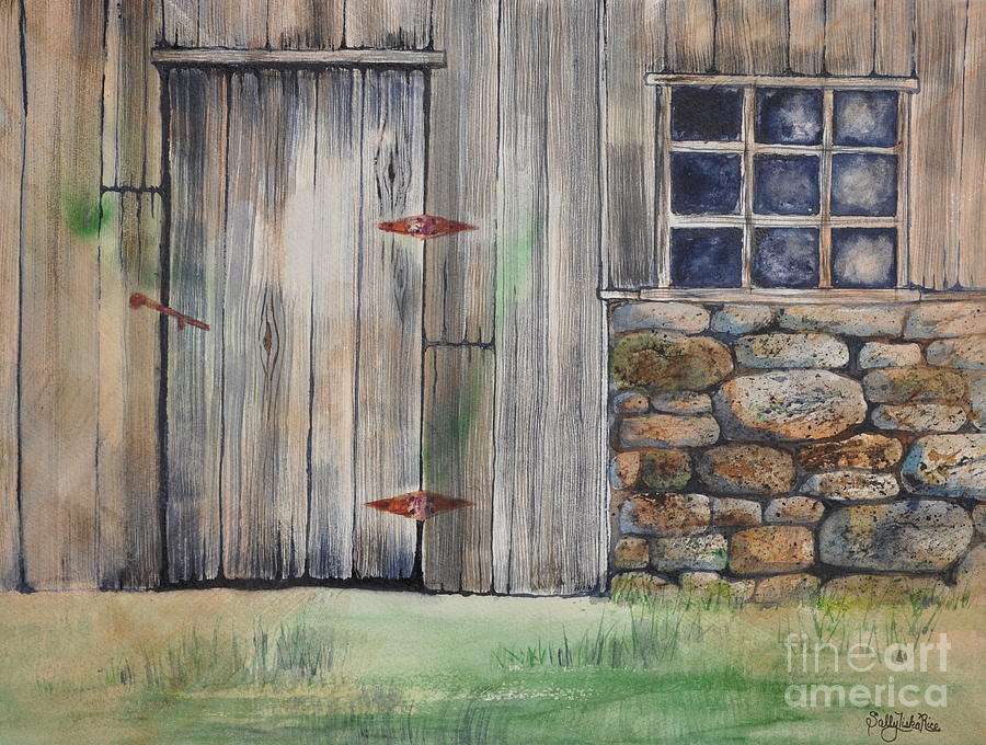 Barn Door Painting by Sally Tiska Rice