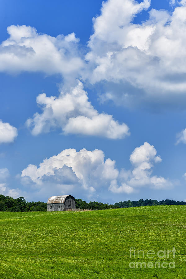 Barn Field and Clouds Photograph by Thomas R Fletcher
