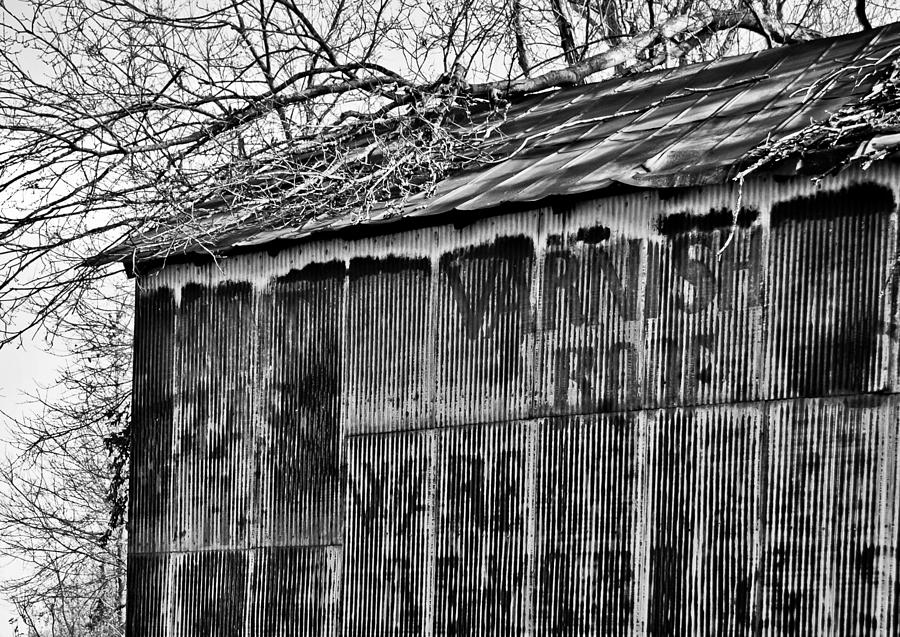 Barn Ghost Sign in BW Photograph by Greg Jackson