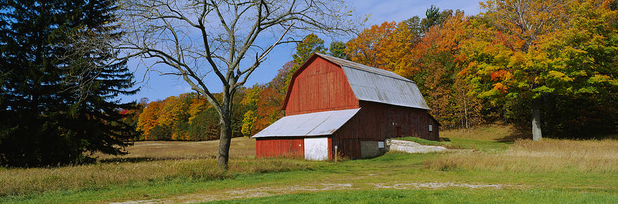 Barn In A Field, Sleeping Bear Dunes Photograph by Panoramic Images ...