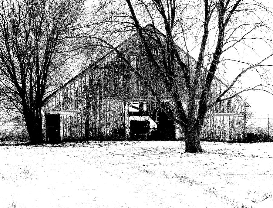 Barn in B and W Photograph by Claude Oesterreicher - Fine Art America