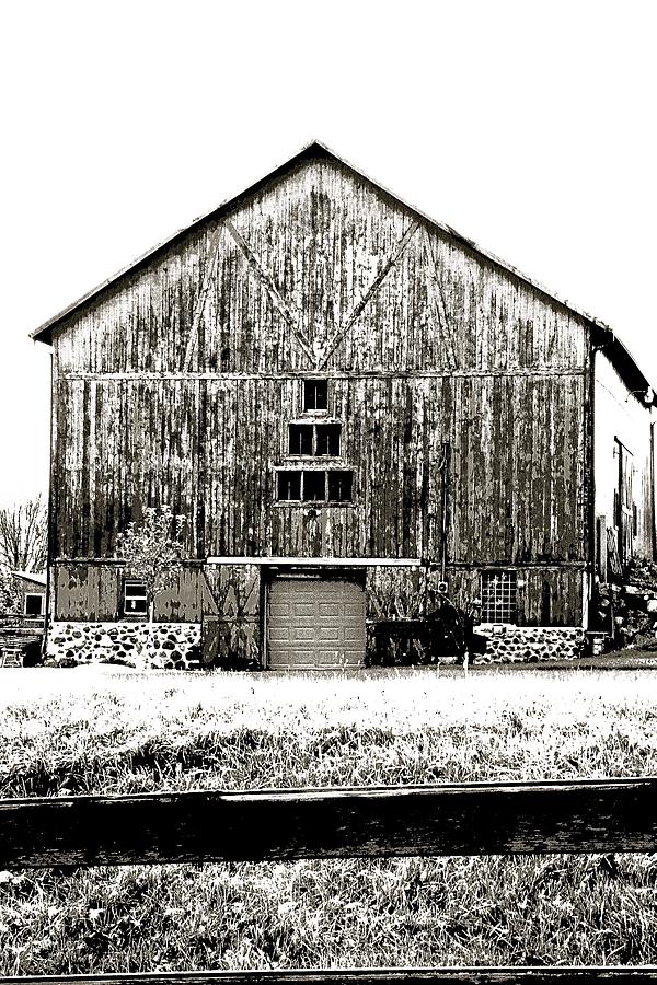 Barn In Black And White Photograph