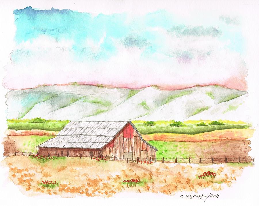 Barn in Cambria - California Painting by Carlos G Groppa