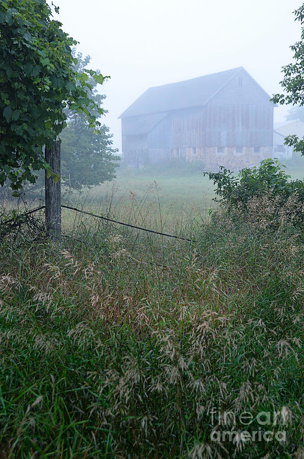 Architecture Photograph - Barn in Fog by Jill Battaglia