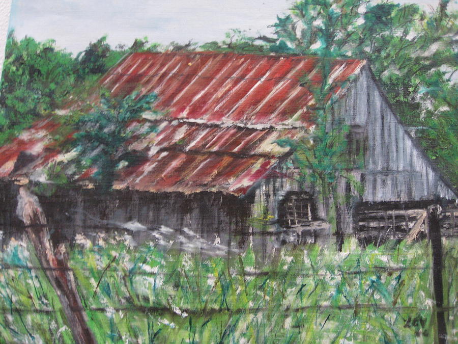 Barn in Montana #1 Painting by Lucille  Valentino