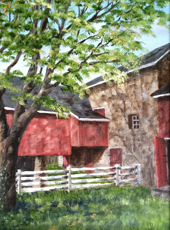 Barn in Shadows Painting by Margie Perry