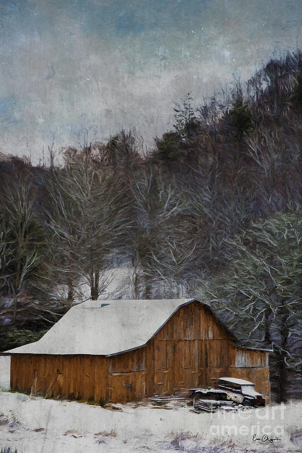 Barn In The Mountains Painting