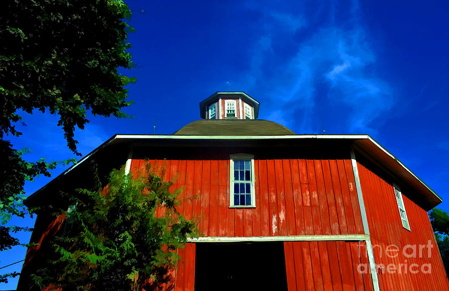 Barn - Iowa - Classic Hexagonal  - Luther Fine Art Photograph by Luther Fine Art