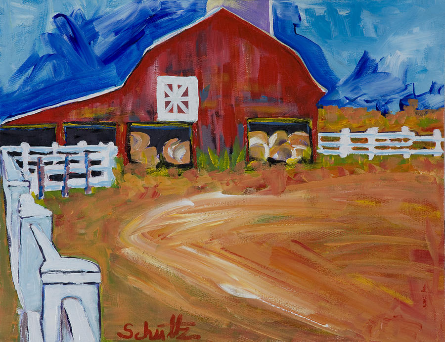 Nature Painting - Barn on Campbell Creek Road by John Schultz
