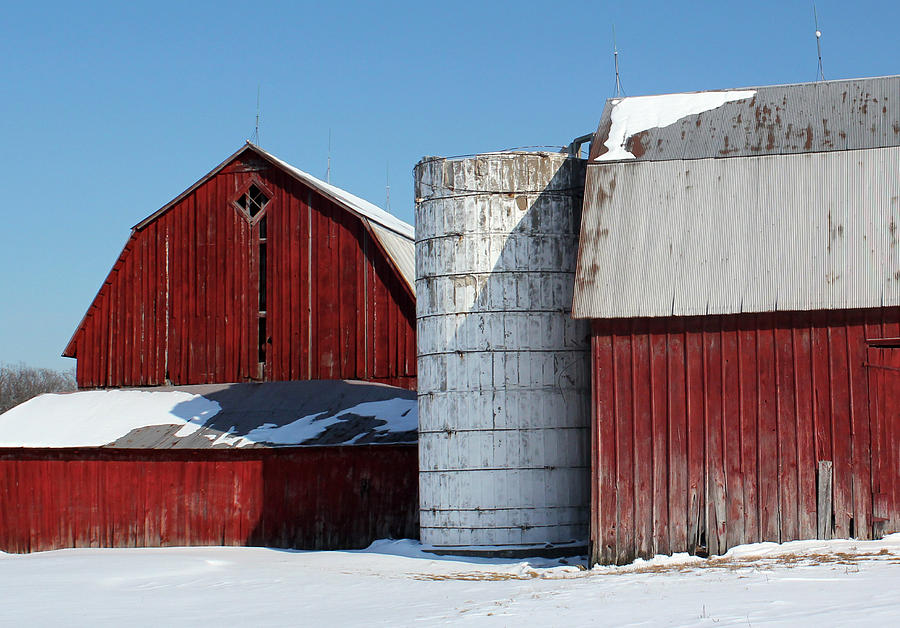 Barn Parts in Snow 3 Photograph by Mary Bedy