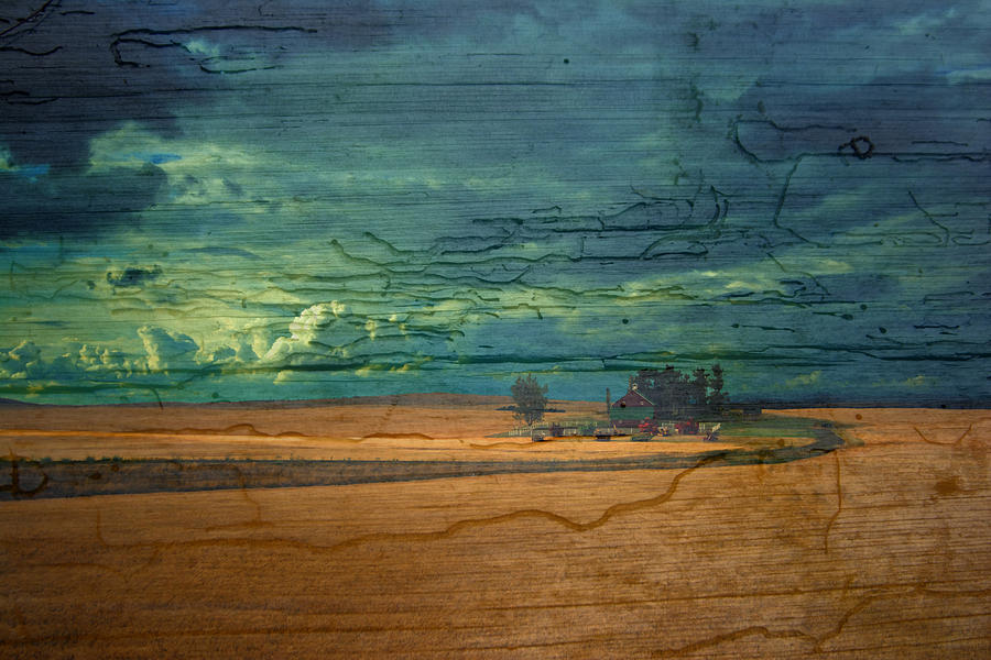 Barn Photoart Painted On Wood Photograph